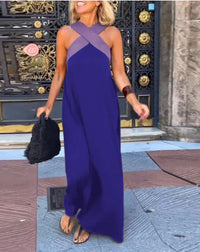 Filipa | Vestido Maxi com Decote Cruzado em Contraste