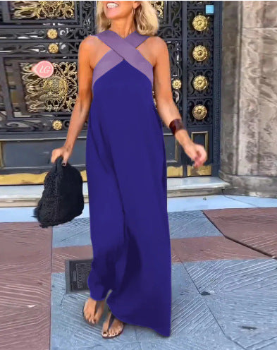 Filipa | Vestido Maxi com Decote Cruzado em Contraste