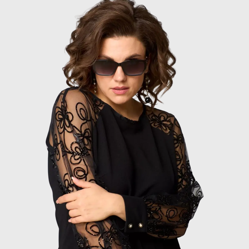 Lauren - Vestido elegante de renda preta