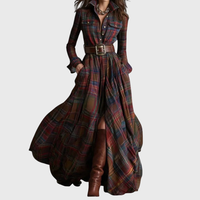 Lina - Maxi vestido xadrez
