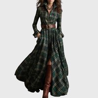 Lina - Maxi vestido xadrez