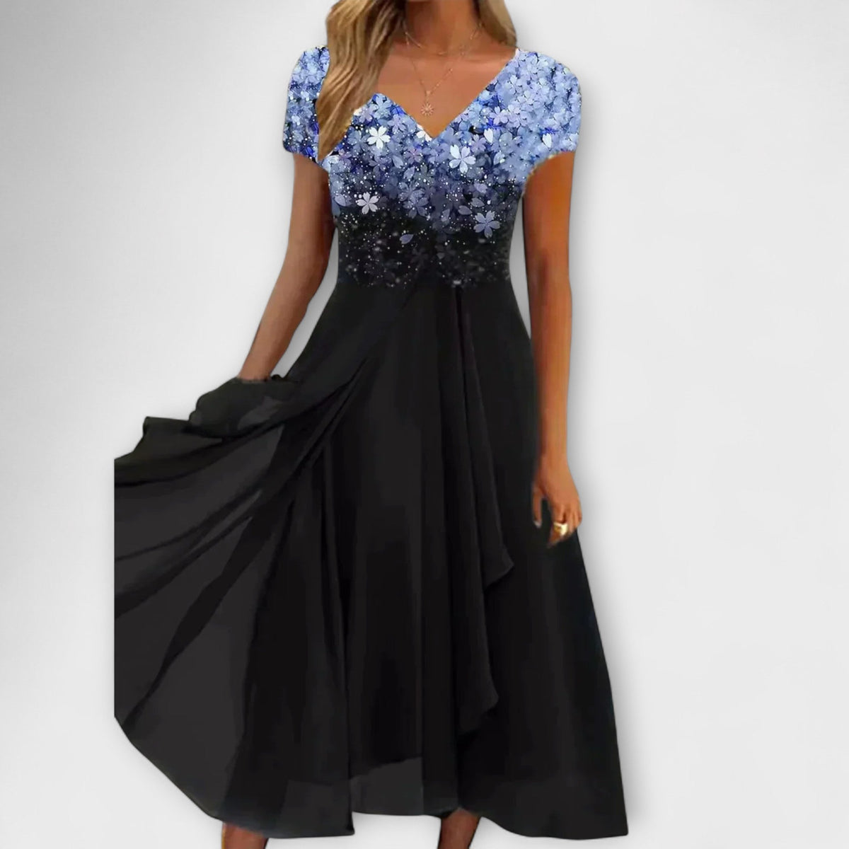 Lara - Vestidos de noite de chifão para mulher