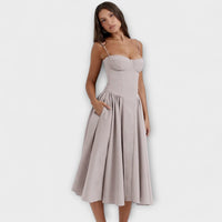 Rosalie - vestido elegante com corpete sem mangas