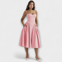 Rosalie - vestido elegante com corpete sem mangas