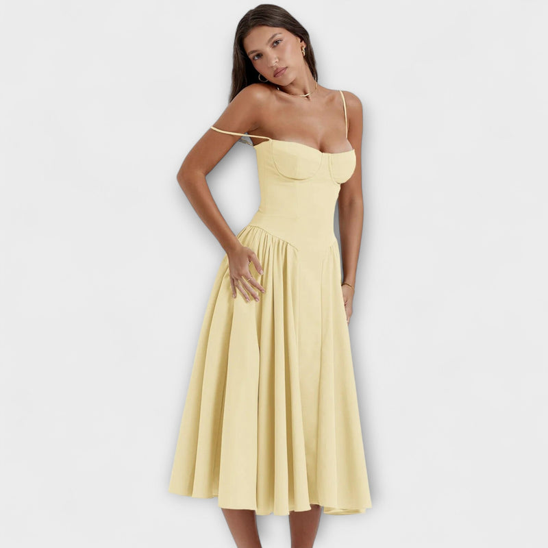 Rosalie - vestido elegante com corpete sem mangas