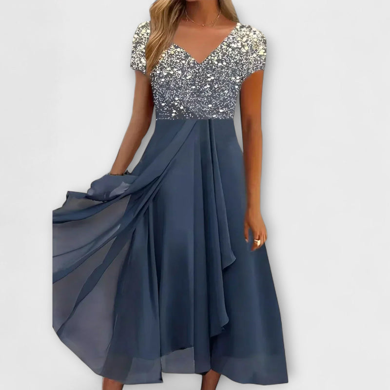 Lara - Vestidos de noite de chifão para mulher
