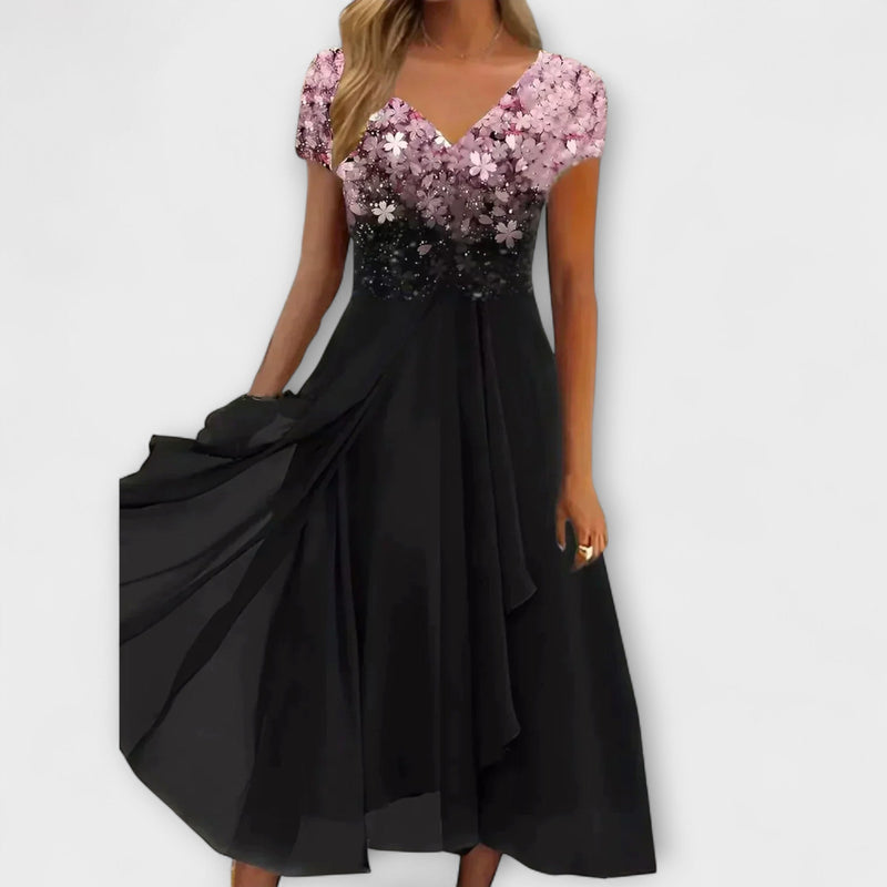 Lara - Vestidos de noite de chifão para mulher