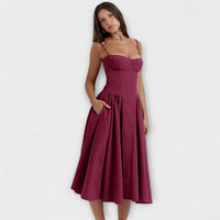 Rosalie - vestido elegante com corpete sem mangas