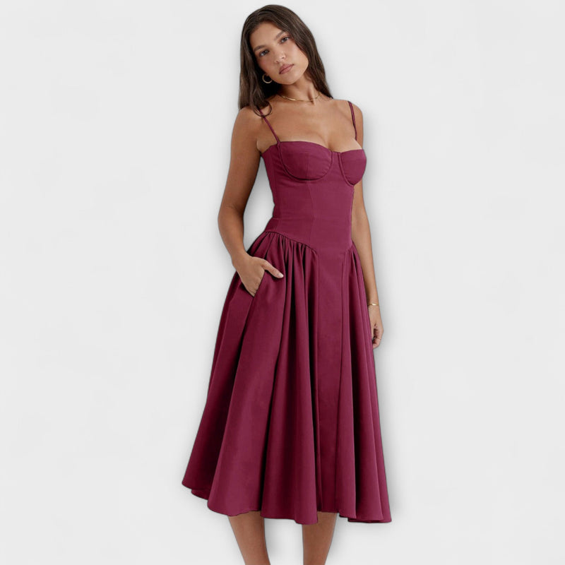 Rosalie - vestido elegante com corpete sem mangas