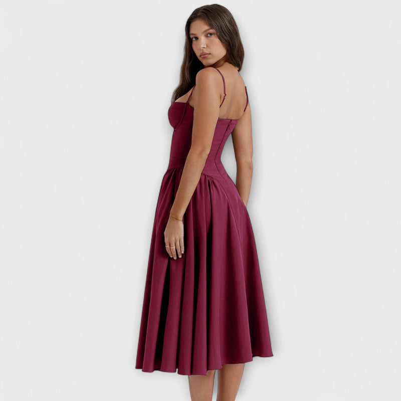 Rosalie - vestido elegante com corpete sem mangas
