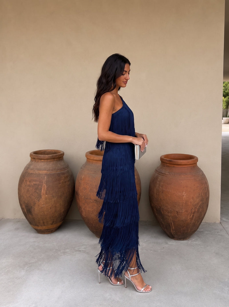 Laura | Vestido com Detalhes em Franja