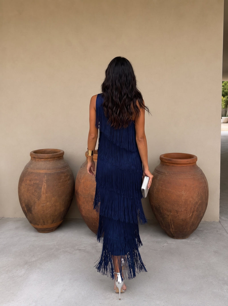 Laura | Vestido com Detalhes em Franja