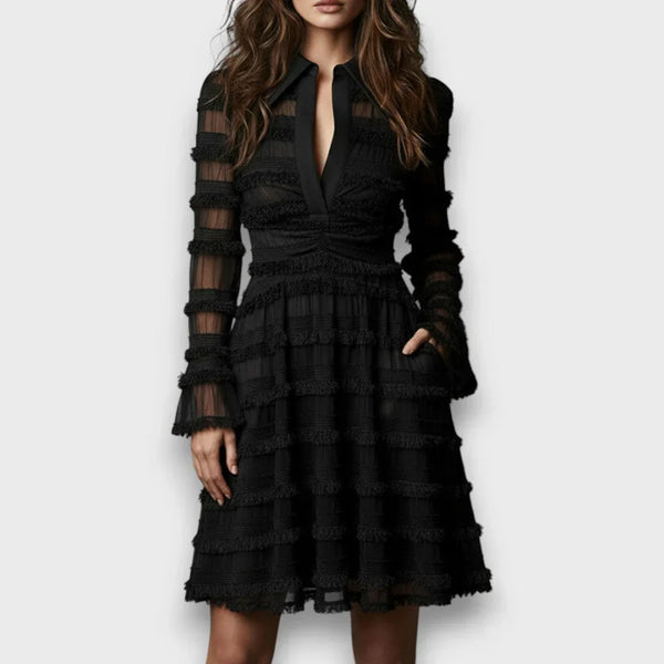 Marisa | Vestido Midi com Franjas Transparentes