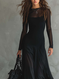Tilda | Vestido Maxi Preto Solto