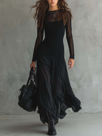 Tilda | Vestido Maxi Preto Solto