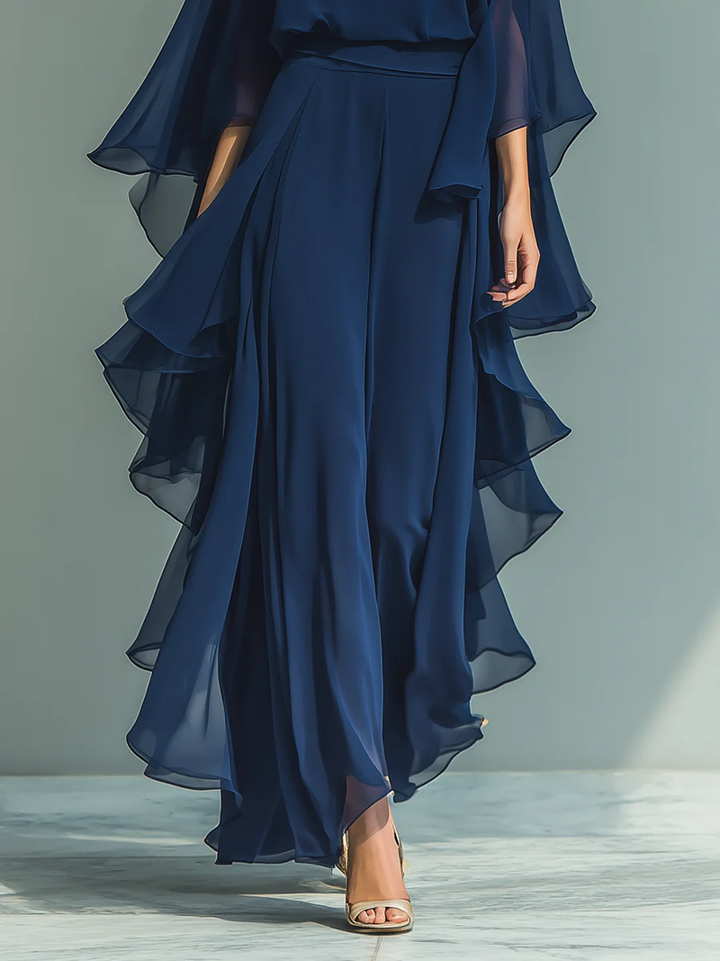 Aurora | Conjunto Elegante em Chiffon com Volantes