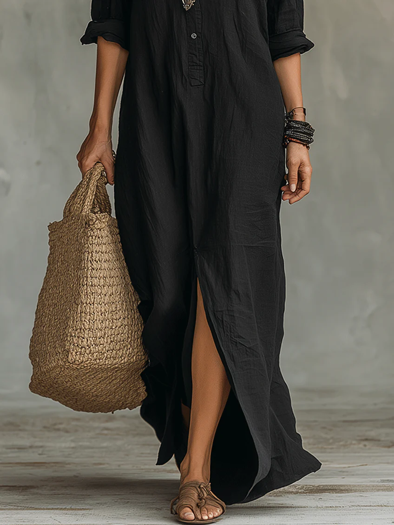 Agnes | Vestido longo com botões