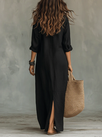 Soline | Vestido Maxi com Botões