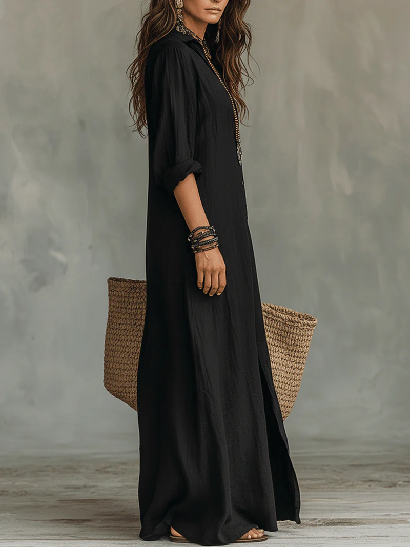 Agnes | Vestido longo com botões