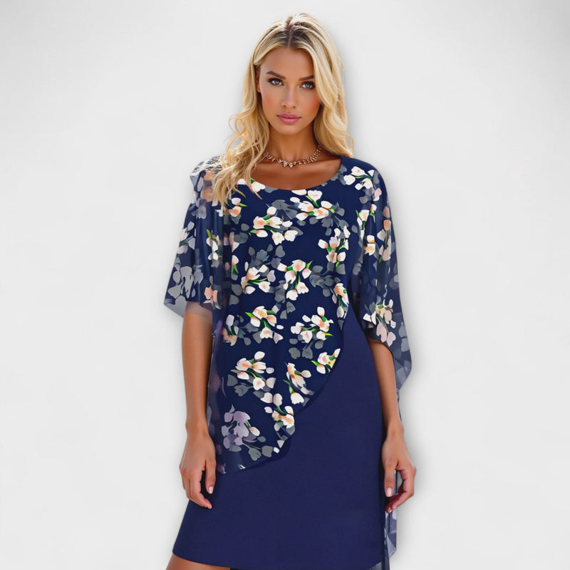 Lyanna - Vestidos de chiffon com estampado floral para mulheres