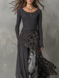 Martina | Vestido longo com padrão de leopardo