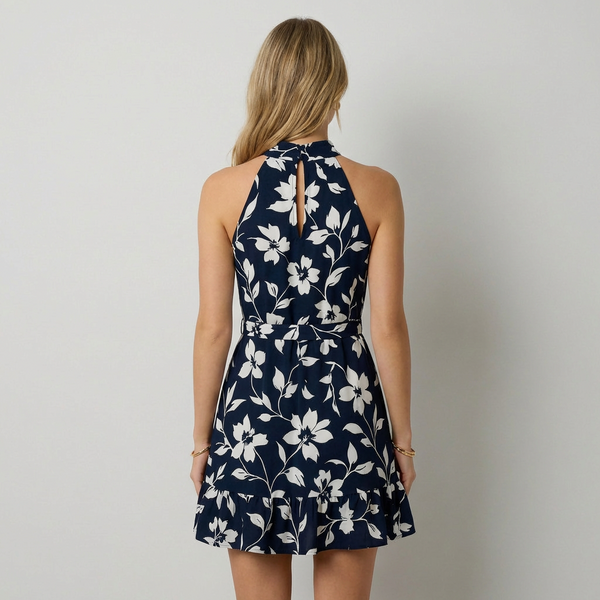 Adriana Vestido Mini Halter Floral