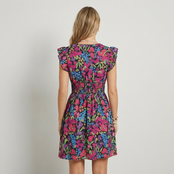 Martina Vestido Mini Floral Vibrante