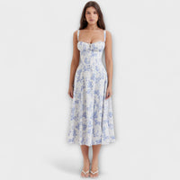 Zipporas - Vestido feito à medida com estampado floral primaveril moderno