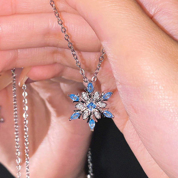 Colar Floco de Neve Azul