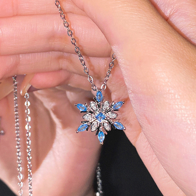Colar Floco de Neve Azul