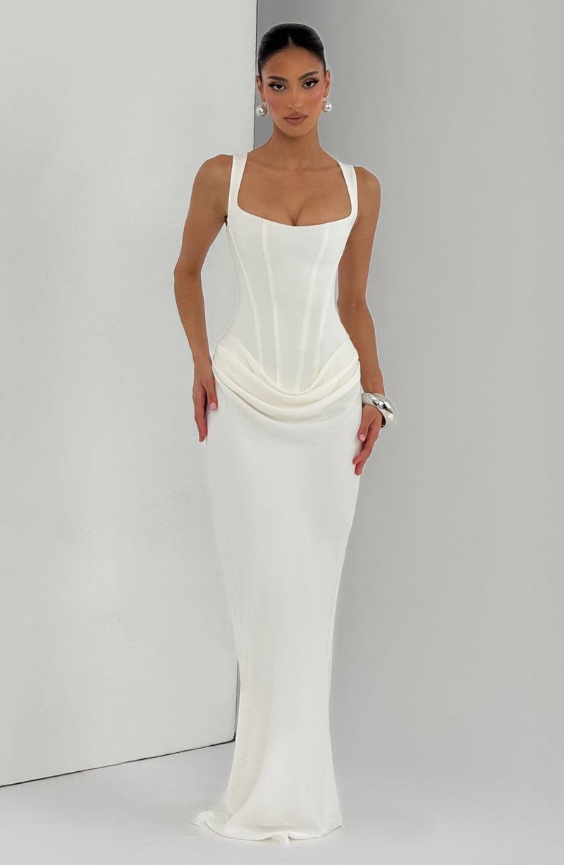 Leonor ❘ Vestido maxi com decote quadrado
