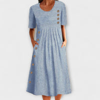 Luisa – vestido midi de riscas premium