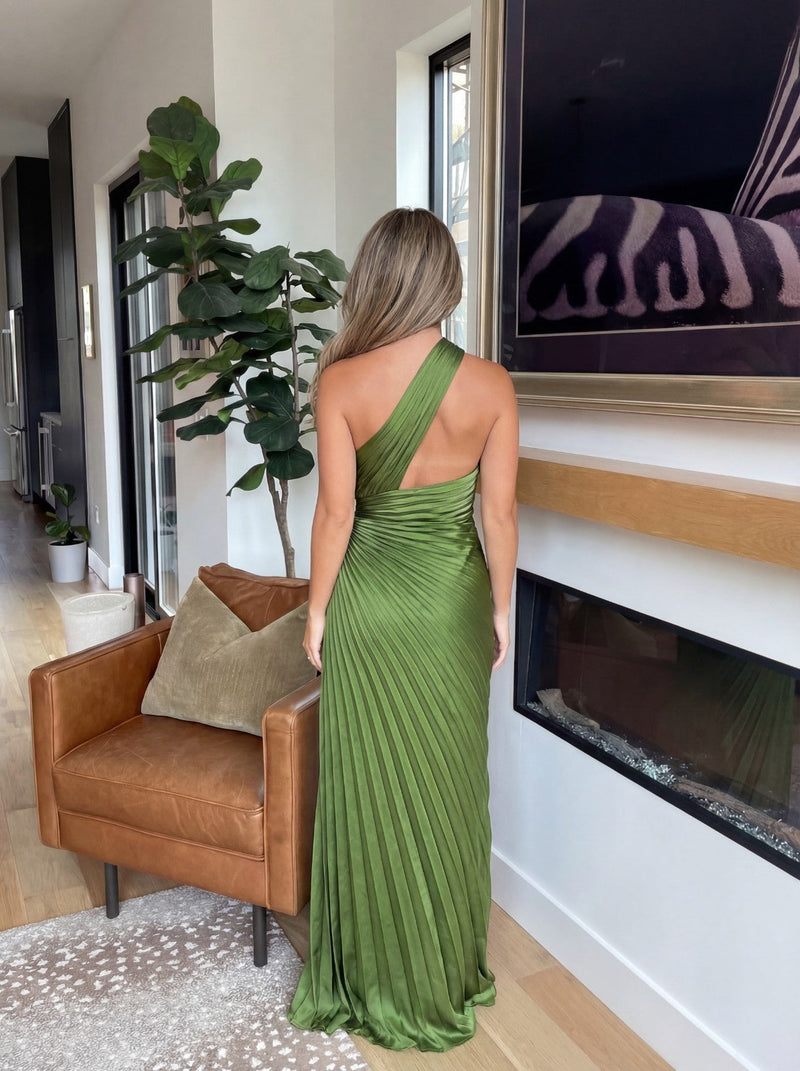Aurelia | Vestido Plissado de Um Ombro
