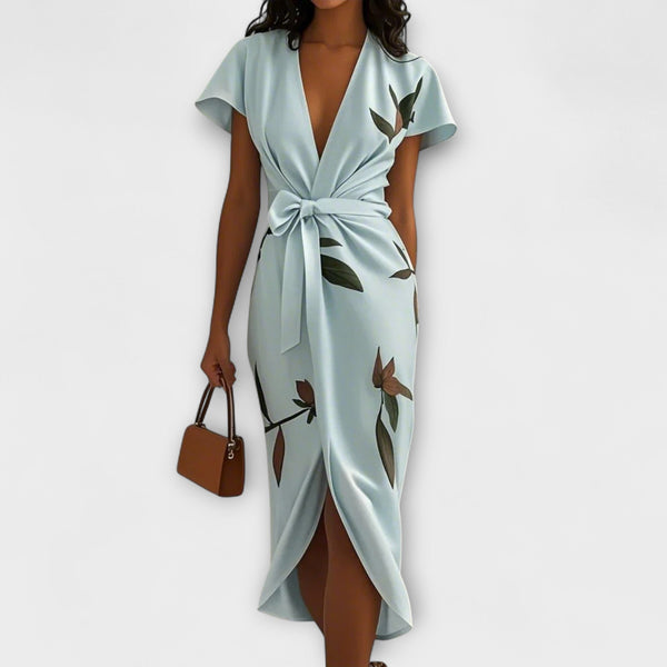 Vestido envolvente de satén