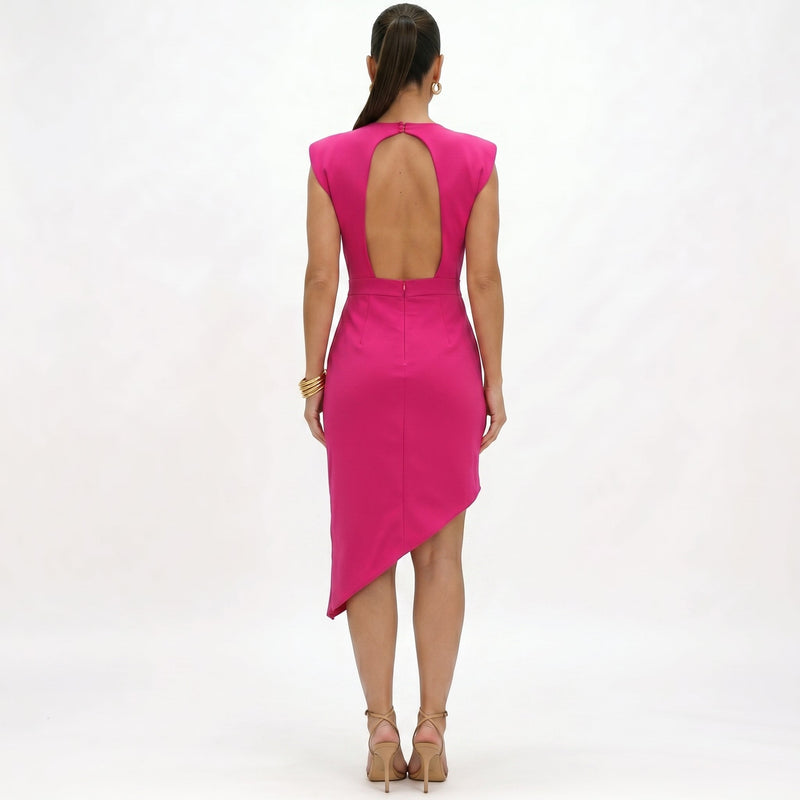 Aurora | Vestido Assimétrico com Ombros Estruturados