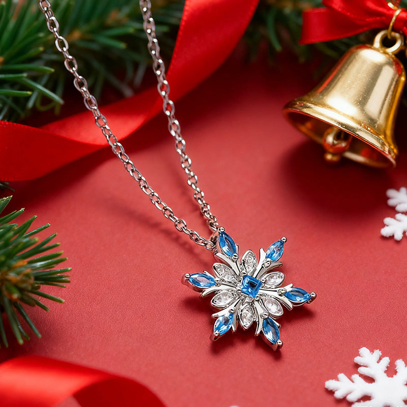 Colar Floco de Neve Azul