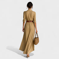 Andreia - Vestido longo com gola reversível