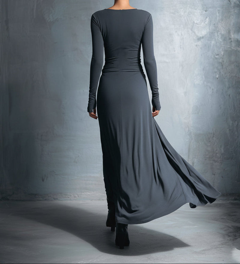 Alba - Vestido longo com nó lateral