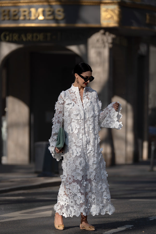 Estelle | Vestido de renda branca