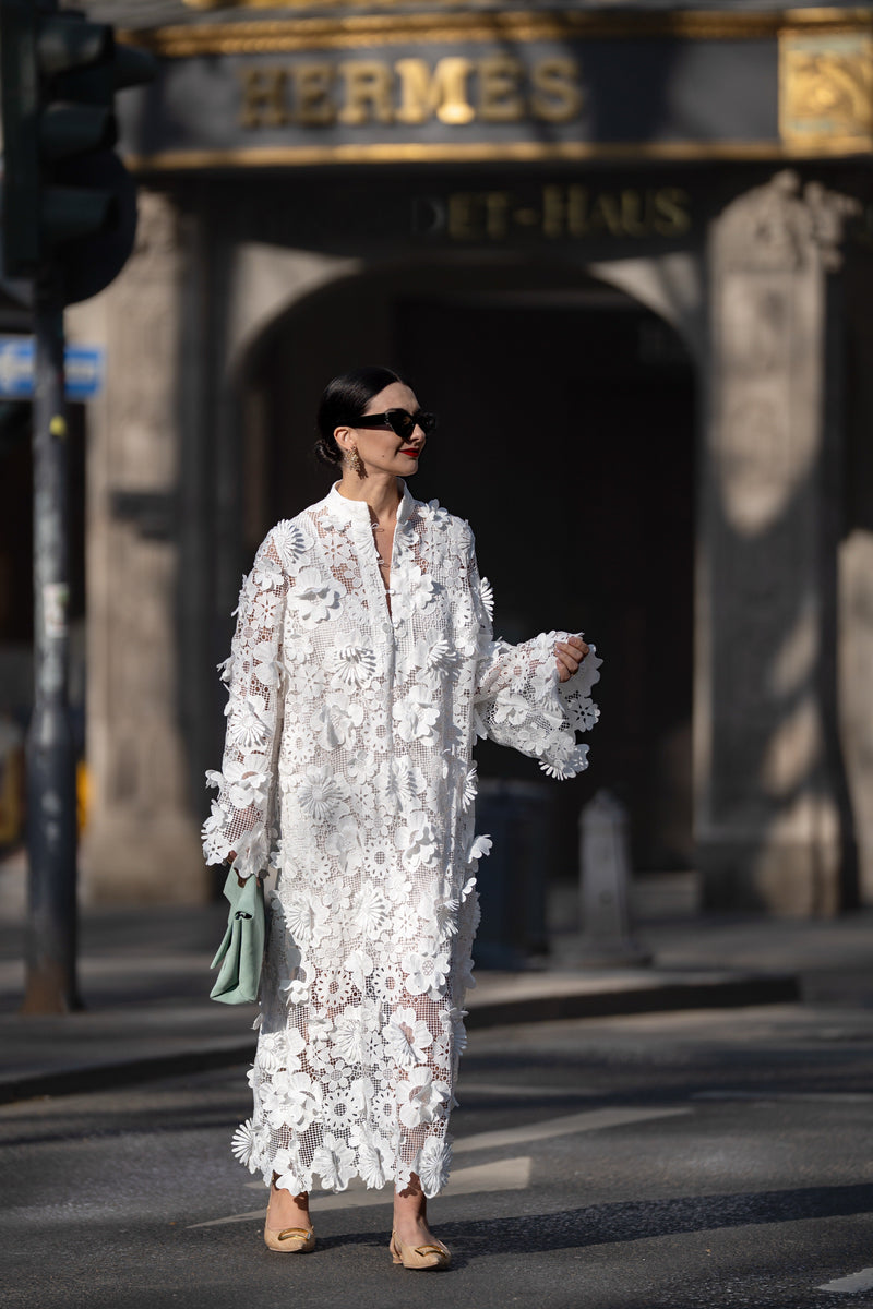 Estelle | Vestido de renda branca