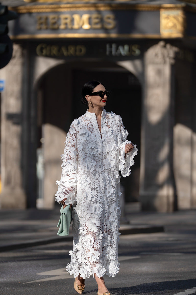 Estelle | Vestido de renda branca