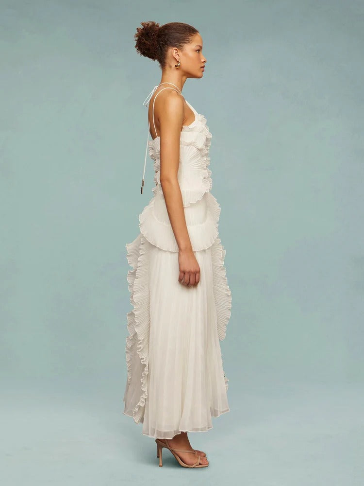 OLAYA | Vestido longo com babados de Mulher