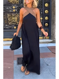 Filipa | Vestido Maxi com Decote Cruzado em Contraste