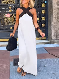 Filipa | Vestido Maxi com Decote Cruzado em Contraste