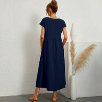 Inês | Vestido Midi em Algodão com Bolsos