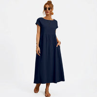 Inês | Vestido Midi em Algodão com Bolsos