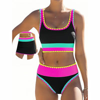 Celia | Fato de Banho de Três Peças com Design Multicolorido