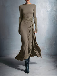 Alba - Vestido longo com nó lateral