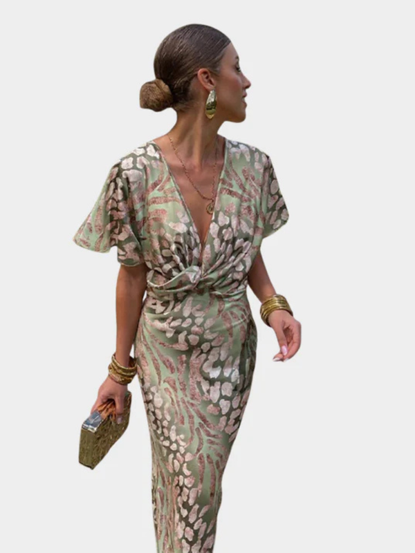 Clara™ | Vestido midi de cor cobre