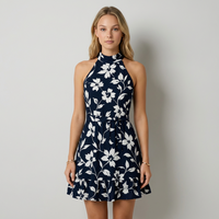 Adriana Vestido Mini Halter Floral